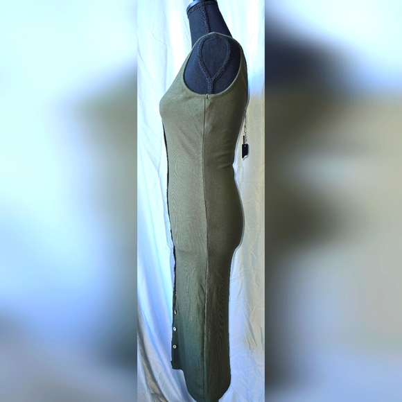 💚NWT FASHION NOVA Ribbed Style Olive Dress, Medium - Picture 2 of 5